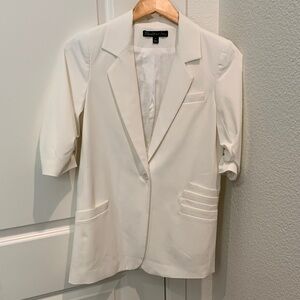 Elizabeth and James white Blazer with Buttoned Sleeves
